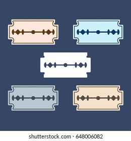 Razor blade icon set