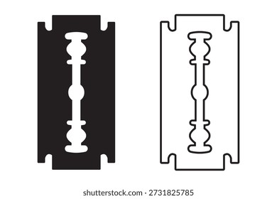 Razor Blade Icon, Set von Razor Blade Icon, einzelne abstrakte und flache Razor Blade Icon auf weißem Hintergrund.