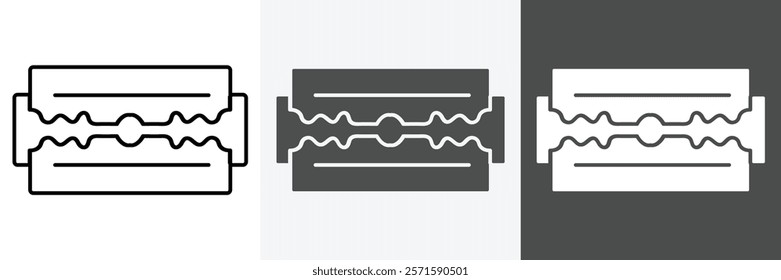 Razor blade icon set vector art