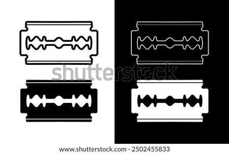 Razor blade icon. Razor blade. Shaving attribute.
