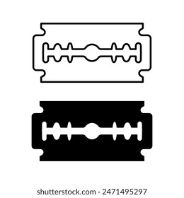 Razor blade icon. Shaving symbol. Sharp edge vector illustration isolated.