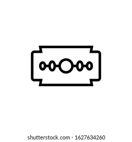 Razor blade icon symbol in linear, outline style isolated on white background