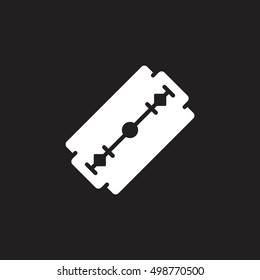 Razor blade icon vector, filled flat sign, solid pictogram isolated on black, logo illustration