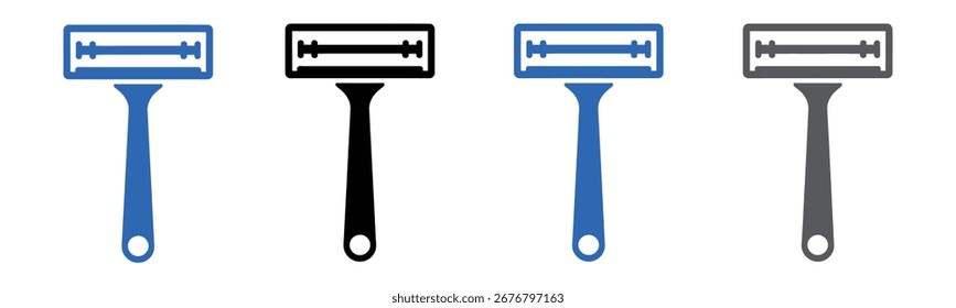 Razor blade icon vector set, razor vector icon set isolated on white background.