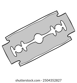 razor blade illustration hand drawn isolated vector