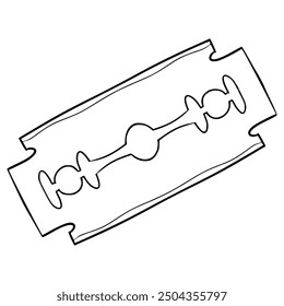 razor blade illustration hand drawn outline vector