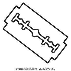 Rasierklingenliniensymbol. Werkzeug aus scharfem Metall