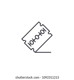 Razor blade linear icon concept. Razor blade line vector sign, symbol, illustration.