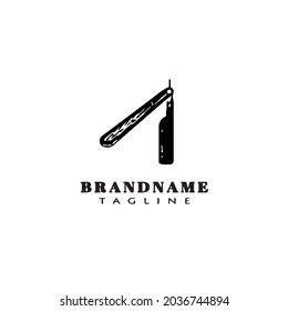 razor blade logo cartoon cute template icon modern vector illustration