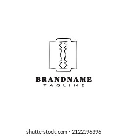 razor blade logo cartoon icon design template black modern isolated vector
