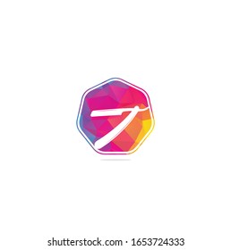 Razor blade logo design. simple flat vector illustration. Barber shop logo, label. Barber shop logo with barber razor	