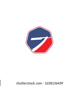 Razor blade logo design. simple flat vector illustration. Barber shop logo, label. Barber shop logo with barber razor	