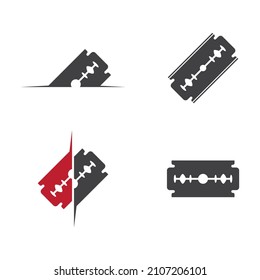 Razor blade logo vector illustration flat design