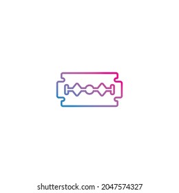 Razor blade outline gradient icon vector