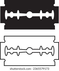 Razor Blade Outline Icon Design Vector Art.