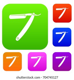 Razor blade set icon in different colors isolated vector illustration. Premium collection