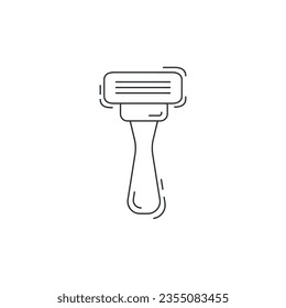 Razor blade shave line icon. shaving razor thin line icon.
