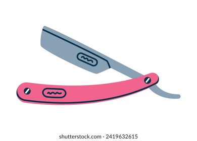 Razor Blade for Shaving as Professional Hairdressing Tool and Accessory for Hairdo Vector Illustration