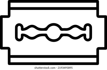 razor blade for shaving vector illustration isolated on white background - linear and outline style