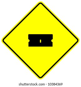 razor blade sign