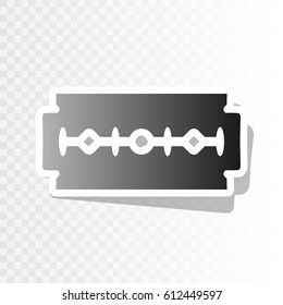Razor blade sign. Vector. Blackish icon on transparent background with transition.