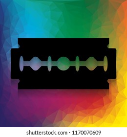 Razor blade sign. Vector. Flat style black icon on white.