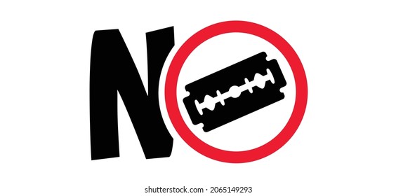 Signo de hoja de color. Vector, prohibido usar el icono de afeitar. No hay pictograma de afeitar o afeitar. Día Mundial de la Prevención del Suicidio 