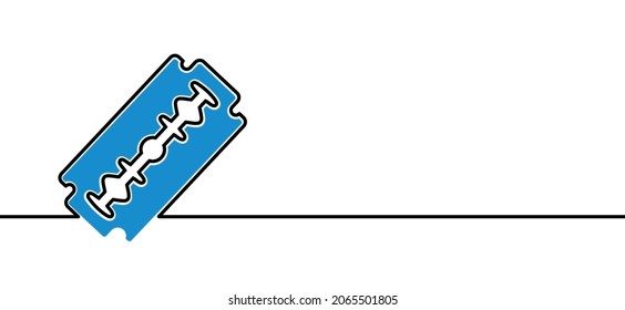 Razor blade sign. Vector shaving razor icon. No Shave or shaving moustache, mustache or beard men face. pictogram. World Suicide Prevention Day. November, blue ribbon, man, prostate cancer month.