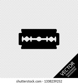 Razor Blade Silhouette - Vector Illustration - Isolated On Transparent Blackground