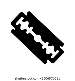  Razor blade silhouette vector illustration on white background
