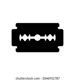 icono del logotipo del vector de la silueta de la hoja de afeitar