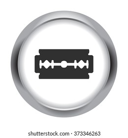 Razor blade simple icon on round background