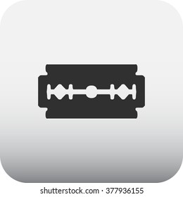 Razor blade simple icon on round background