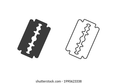 Razor Blade einfache Symbol auf rundem Hintergrund. Vektorgrafik