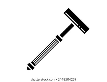 Razor blade. Simple illustration in black and white.