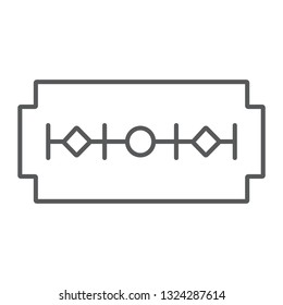Razor blade thin line icon, barber and cut, edge sign, vector graphics, a linear pattern on a white background, eps 10.