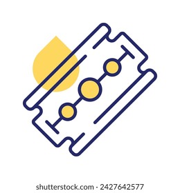 Diseño de vector de cuchilla de afeitar aislado sobre fondo blanco