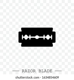 Razor blade vector icon. Barber logo design element black