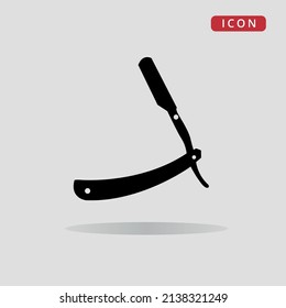 Razor blade vector icon, icon for barber shop logo.