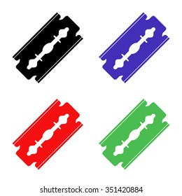 razor blade vector icon - colored set