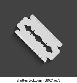 razor blade vector icon with shadow