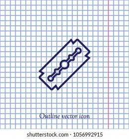 Razor blade, vector outline icon