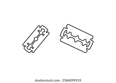 razor blade vector silhouette isolated in white background