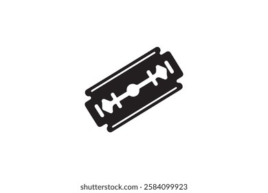 razor blade vector silhouette isolated in white background