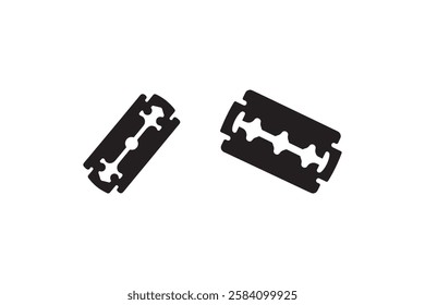 razor blade vector silhouette isolated in white background