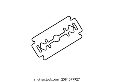 razor blade vector silhouette isolated in white background