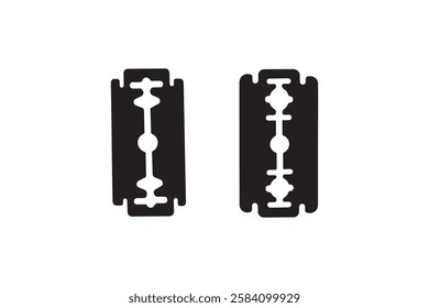 razor blade vector silhouette isolated in white background