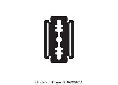 razor blade vector silhouette isolated in white background