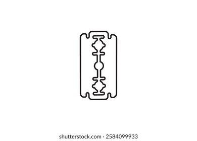 razor blade vector silhouette isolated in white background