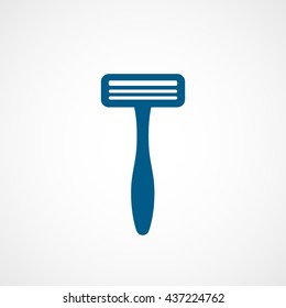 Razor Blue Flat Icon On White Background